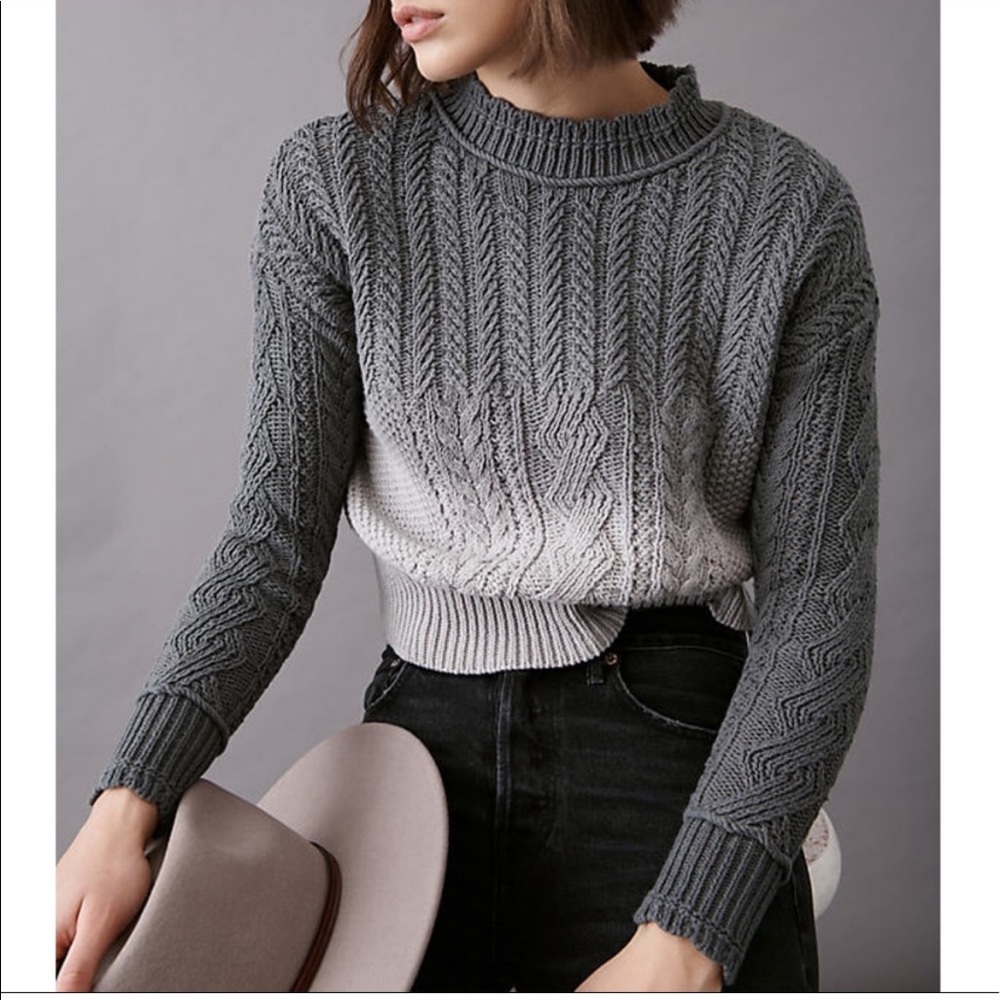 ANTHROPOLOGIE marci dip-dyed cable knit sweater